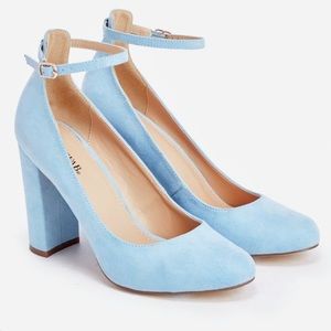JustFab Periwinkle Joselyn Ankle Strap Pumps